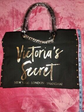 ✨️NWT Stunning VICTORIA SECRET TOTE BAG/ Beautiful Sprakling Gold/ Black ✨️